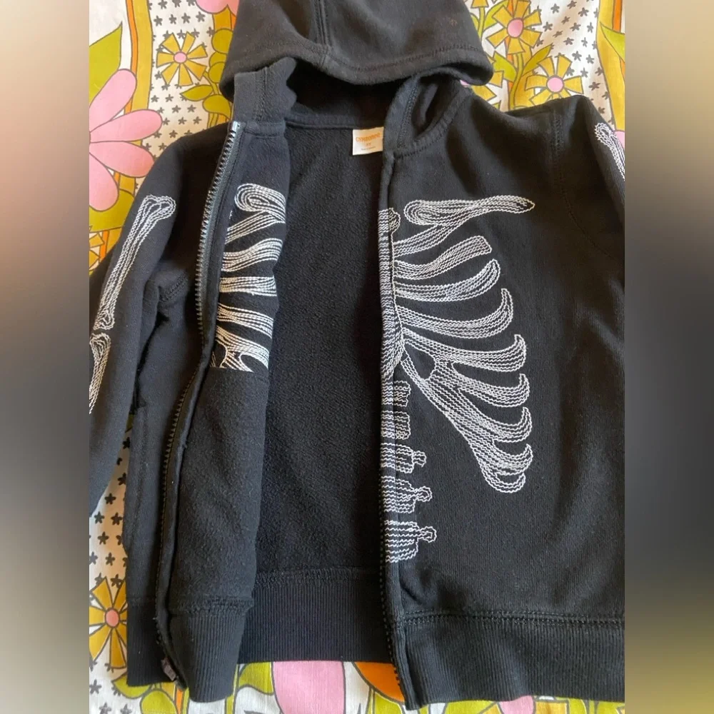 Stitched Skeleton Zippered Hoodie Jacket